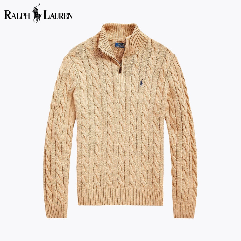 RL Cable-Knit Quarter-Zip Sweater