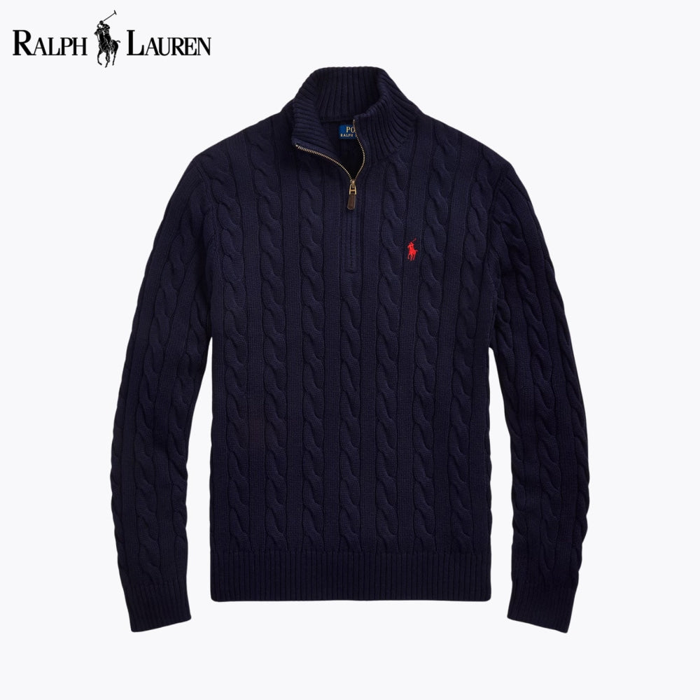 RL Cable-Knit Quarter-Zip Sweater